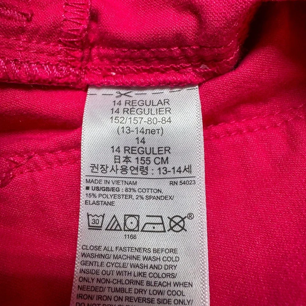 Gap Stretch Jegging Pants Girls 14‎ Regular Red Corduroy Skinny Mid Rise Denim